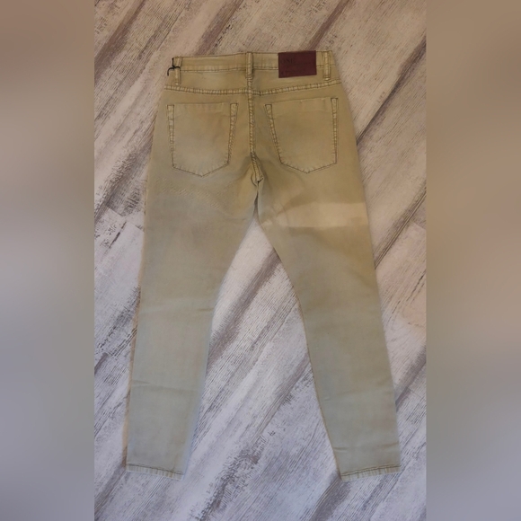 One Teaspoon Freebird Low Rise Distressed Beige Cropped Jeans - Picture 6 of 7